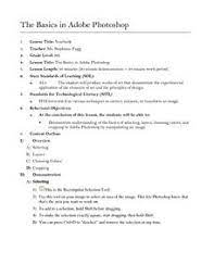 Yearbook The Basics In Adobe Photoshop Lesson Plan For 9th Grade Lesson Planet