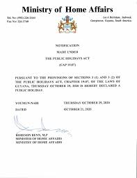 Minister of home affairs on wn network delivers the latest videos and editable pages for news & events, including entertainment, music, sports, science and more, sign up and share your playlists. Ministry Of Home Affairs Guyana National Holiday For Youman Nabi Declared Facebook