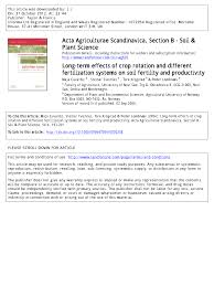 When a single crop is planted in the same place every year, the soil structure slowly deteriorates as the same nutrients are used time and. Pdf Long Term Effects Of Crop Rotation And Different Fertilization Systems On Soil Fertility And Productivity