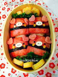 娘のお弁当 子豚のスパムおにぎり cute bento cute bento boxes bento box