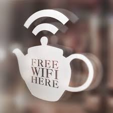 X1 Free Wifi Here Window Sticker Tea Shop Hotel Bar Cafe Restaurant Teapot My Coffee Shop Tea Shop Tea Pots