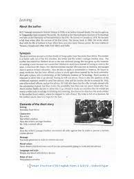 Anything you lose comes round in another form. Form 4 Literature In English Short Stories