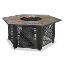 That said, the gas fire pit tables are one of these highly efficient methods that you can use to keep your outdoor space warm so that you can enjoy sitting there even on colder days. Endless Summer Hexagon Lp Gas Fire Table With Slate Tile Mantel Walmart Com Walmart Com