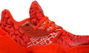 Its laces are anchored by curved eyestays. Harden Vol 4 Solar Red Adidas Eh2409 Goat