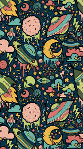 Perfect screen background display for desktop, iphone, pc, laptop, computer. Wallpaper Texture Patterns Aliens Rockets Space Alien Wallpaper Iphone 1350x2400 Wallpaper Teahub Io