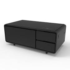 The Sobro Is A Smart Coffee Table Designed To Support Your Connected Lifestyle With A Refrigerated Drawer Blu Coffee Table With Storage Furniture Smart Table