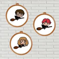 Set Of 3 Harry Potter Cross Stitch Pattern Harry Potter