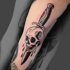 Another great example of the skull and sword design but this one has a lot more detail to it, plus it's. Dagger Tattoo Meaning Tdp Clothing Tattoo Clothing