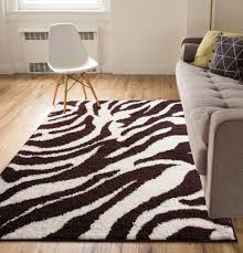 60% viscose, 40% wool hand tufted origin: Modern Animal Print 5x7 5 X 7 2 Area Rug Shag Zebra Brown Ivory Plush Easy Care Thick Soft Plush Living Room Walmart Com Walmart Com