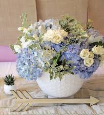Trico sources inc baby shower centerpieces baby boy ship party. Baby Shower Blue Arrangement White Vase Blue Hydrangea Centerpiece Baby Blue Showe Baby Shower Flowers Boy Baby Shower Centerpieces Baby Shower Centerpieces