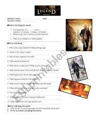 You can watch movies online for free without registration. I Am Legend Movie Esl Worksheet By Missmelissa12