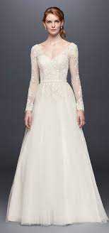 Long Sleeve Wedding Dress With Low Back David S Bridal Wedding Dresses Wedding Dress Long Sleeve Winter Wedding Dress