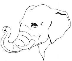 450x384 Outline Of Elephant Face Elephant Head Drawing Elephant Coloring Page Elephant Clip Art