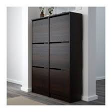 Bissa Shoe Cabinet With 3 Compartments Black Brown 19 1 4x53 1 8 Ikea Shoe Cabinet Shoe Storage Cabinet Ikea Shoe Cabinet