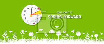 Spring forward stock photos and images. Spring Forward Banner Daylight Saving Time Reminder Spring Wandsticker Gras Vorwarts Fluffy Myloview De