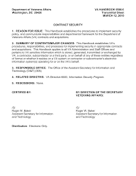Department of Veterans Affairs VA HANDBOOK 6500.6 Washington, DC 20420  Transmittal Sheet MARCH 12, 2010 CONTRACT SECURITY 1. REA
