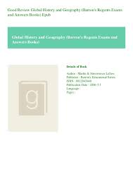 Good Review Global History And Geography Barrons Regents