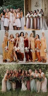 Mix And Match Bridesmaid Dresses Done Right 7 Ways To Rock The Trend Bohemian Bridesmaid Dress Bridesmaid Dresses Boho Bohemian Bridesmaid