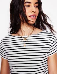 Ella Short Sleeve Breton-Ivory, Navy