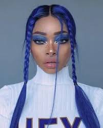 Black And Blue Ombre Wig Dark Blue Hair On Brown Skin Shebelt Mall In 2020 Dark Blue Hair Blue Hair Blue Ombre Wig