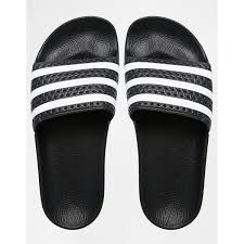 Adidas Black And White Striped Shoes Adidas Originals Adilette Black White Stripe Slider Sandals 585 Mxn Liked On Polyvore Featuring Shoes Sandals Black And Wh My Polyvore Finds Black White Sandals White Shoes Striped Shoes
