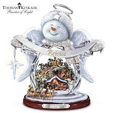 Thomas Kinkade Crystal Snow Angel With Nativity Scene Thomas Kinkade Thomas Kinkade Christmas Snow Angels