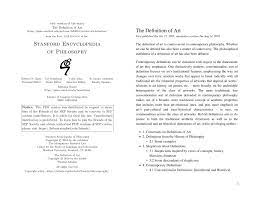 Pdf The Definition Of Art Stanford Encyclopedia Of Philosophy Http Plato Stanford Edu Entries Art Definition