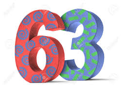 Colorful Paper Mache Number On A White Background - Number 63 Stock Photo,  Picture And Royalty Free Image. Image 47062877.