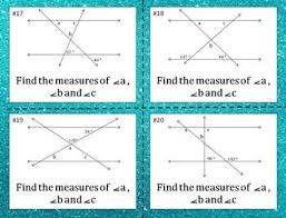 Parallel Lines Transversals Angles Of Triangle Task Cards Printable Digital Task Cards Math Graphic Organizers Triangles Activities
