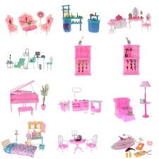 New 1 6 Dollhouse Luxury Plastic Furniture Play Set For Toy 1 6 Doll House Decor Accessories Clssic Toys For Kids G Barbie Doll House Plastic Furniture Playset