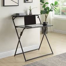 Costway folding sewing table writing table for computer& laptop table w/wheels natural. Inbox Zero Home Office Folding Desk 2 Tier Small Computer Desk With Shelf No Assembly Required Space Saving Foldable Table For Small Spaces Wayfair