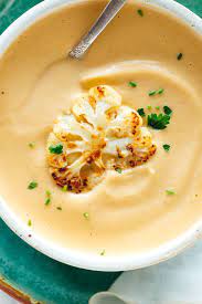 Creamy Roasted Cauliflower Soup Recipe Cookie And Kate Recipe Roasted Cauliflower Soup Recipe Cauliflower Soup Recipes Soup Recipes