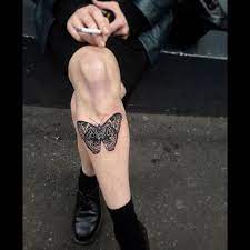 Kane Trubenbacher On Instagram Thankyou Loryn For Your Patronage A Moth Under The Knee Email Kane T Tattoos Gmail Com Hid Tattoos Hand Tattoos Knee Tattoo
