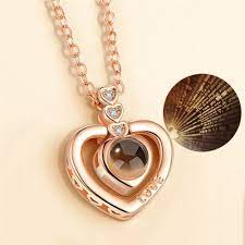 I Love You In 100 Languages Necklace Micro Engraving Light Projection Love Pendant Necklace Jewelry Valentine S Day Gift V21 Love Necklace Necklace Gift Box Lovers Necklace