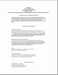 construction foreman resume