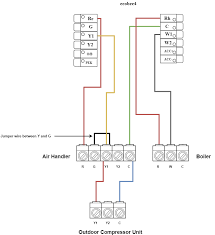 The diagram offers visual representation of the electrical arrangement. Installing Your Ecobee With A Boiler And Ac Dual Transformer System Ecobee Support