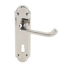Smith Locke Sherborne Lob Lock Door Handles Pair Polished Chrome Door Handles Polished Chrome Chrome