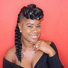 Two Braid Protective Style Natural Braided Hairstyles Natural Hair Styles Elegant Updo