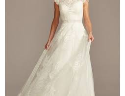 Embroidered Illusion Mock Neck Wedding Dress David S Bridal Davids Bridal Wedding Dresses Embroidered Wedding Dress Wedding Dress Styles