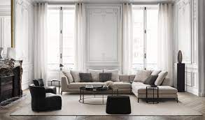 Linear sofa in two sizes, curved sofa, sofa with chaise longue, dormeuse and swivel armchair: Maximal Maxalto B B Italia