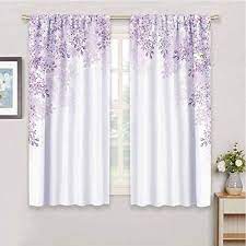 Guuvor Flower For Bedroom Blackout Curtains Framing Lilac Flowers In Blossom Vernal Season Soothing Color Shades Curtains Purple Curtains Bedroom Lilac Bedroom