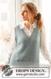 Knit these awesome free patterns for both men and women. Audrey Vest Drops 220 43 Free Knitting Patterns By Drops Design