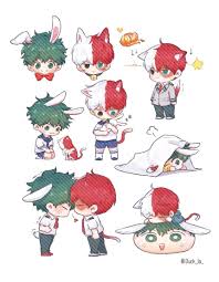 Cat Todoroki Shouto Rabbit Midoriya Izuku My Hero Hero My Hero Academia Manga