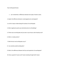 Join an activity with your class and find or create your own quizzes and flashcards. Measuring Earthquakes Understanding Main Ideas
