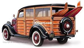 This Color Rendering Of A Vintage Woody Station Wagon Was Drawn By J Woody Wagon Classic Cars Trucks Woodies