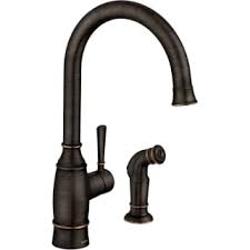 Shop our collection of bronze faucets online! Moen 87506brb Mediterranean Bronze Noell 1 5 Gpm Single Hole Kitchen Faucet Includes Side Spray Duralock And Duralast Technology Faucet Com