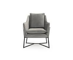 A sophisticated velvet accent chair that displays a modern design. Lara Grey Velvet Accent Chair With Black Legs