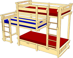 Il letto a castello è un elemento spesso inserito nelle camerette dei bambini soprattutto quando lo spazio è poco. Letto A Castello Per Tre Bambini Acquista Online Billi Bolli