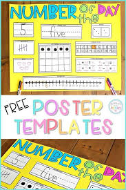 Number Of The Day Poster Templates In 2020 Everyday Math Math Word Walls Calendar Math