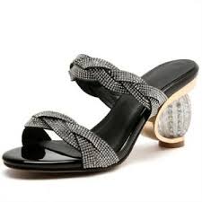Details About New Fashion Big Size 33 43 Casual Rhinestone Elegant Slippers Shoes